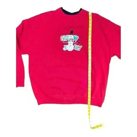 Vintage M&C Sportswear Women's 1X Red Snowman Sweatshirt Winter Festive - Picture 5 of 10